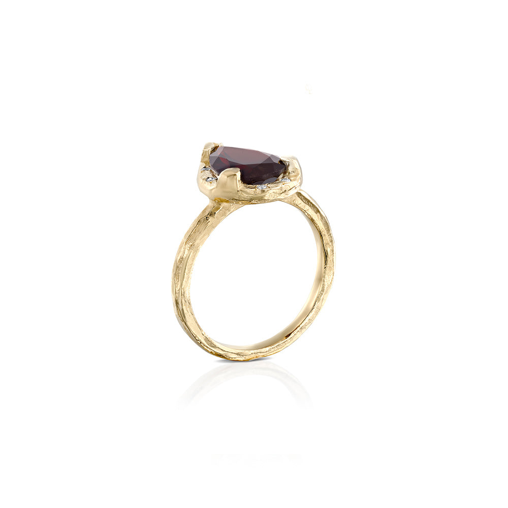 Gold Eden Ring - Garnet - Danielle Gerber Freedom Jewelry