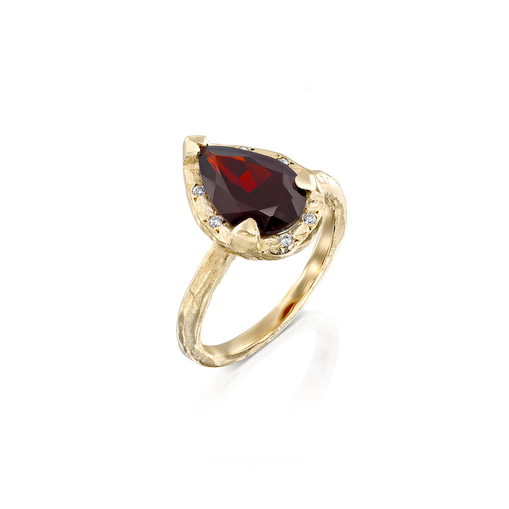 Gold Eden Ring - Garnet - Danielle Gerber Freedom Jewelry