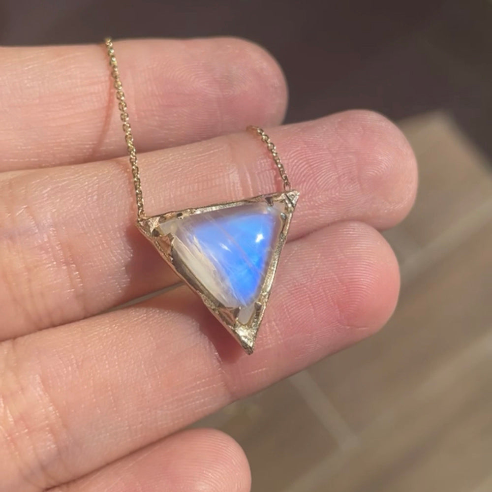 Mystic Triangle pendant - moonstone - Danielle Gerber Freedom Jewelry