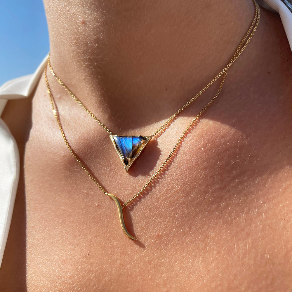 Mystic Triangle Pendant - Labradorite - Danielle Gerber Freedom Jewelry