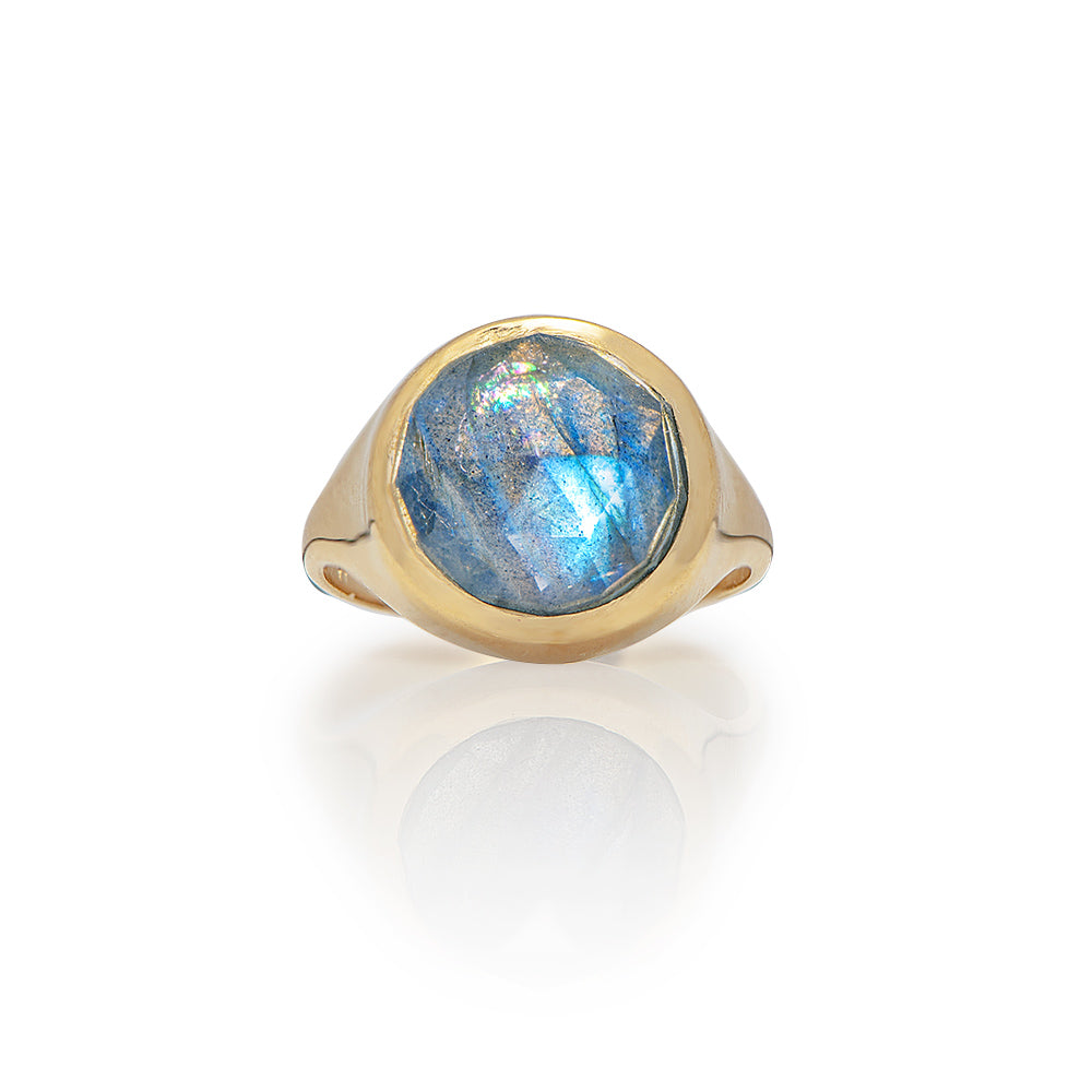 Cleopatra ring - 14k Gold & labradorite - Danielle Gerber Freedom Jewelry