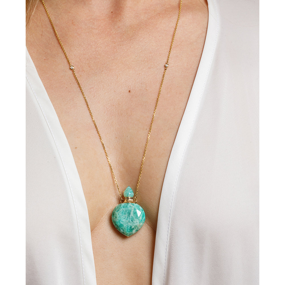 potion bottle - Amazonite Heart - 14K gold - Danielle Gerber Freedom Jewelry