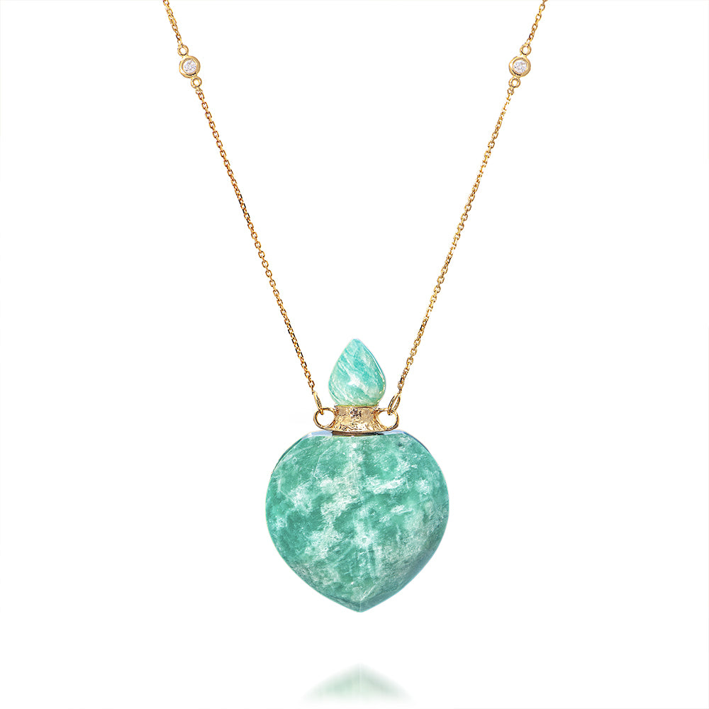 potion bottle - Amazonite Heart - 14K gold - Danielle Gerber Freedom Jewelry