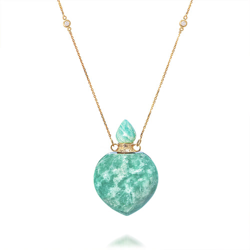 potion bottle - Amazonite Heart - 14K gold - Danielle Gerber Freedom Jewelry