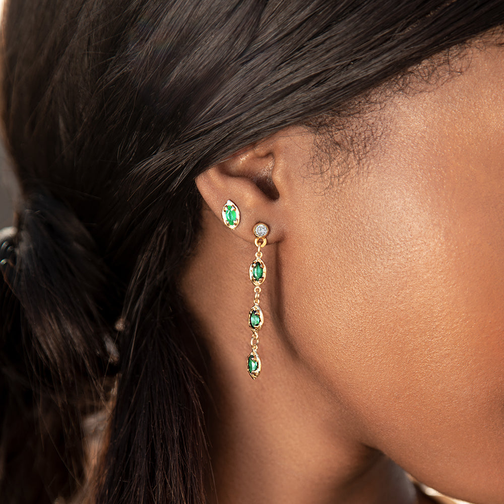 Nyx Studs - emerald - Danielle Gerber Freedom Jewelry