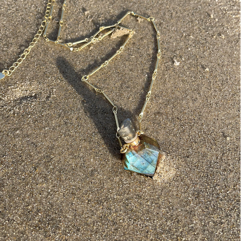 Potion in a bottle - diamond labradorite - Danielle Gerber Freedom Jewelry