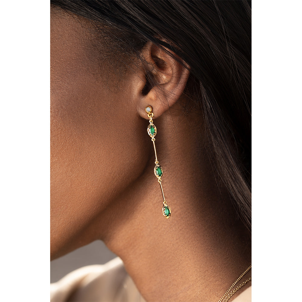 Hera earrings - emerald - Danielle Gerber Freedom Jewelry