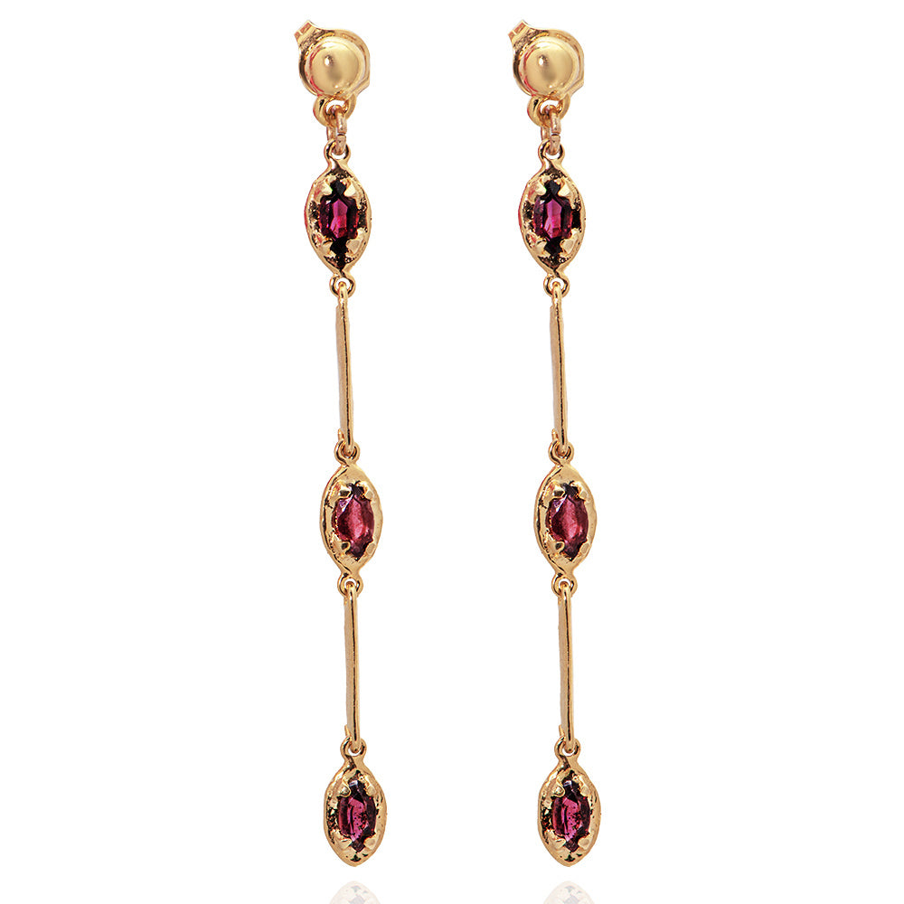 Hera earrings -  garnet - Danielle Gerber Freedom Jewelry