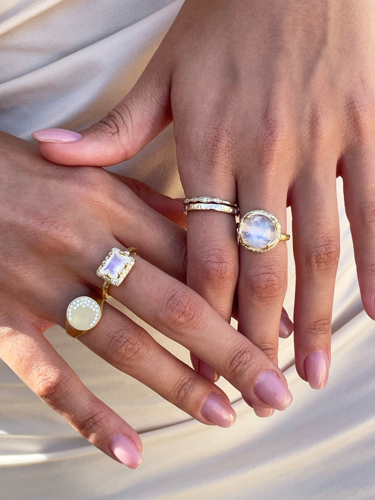 Mystic Rectangle Eden Ring - Moonstone Pave - Danielle Gerber Freedom Jewelry