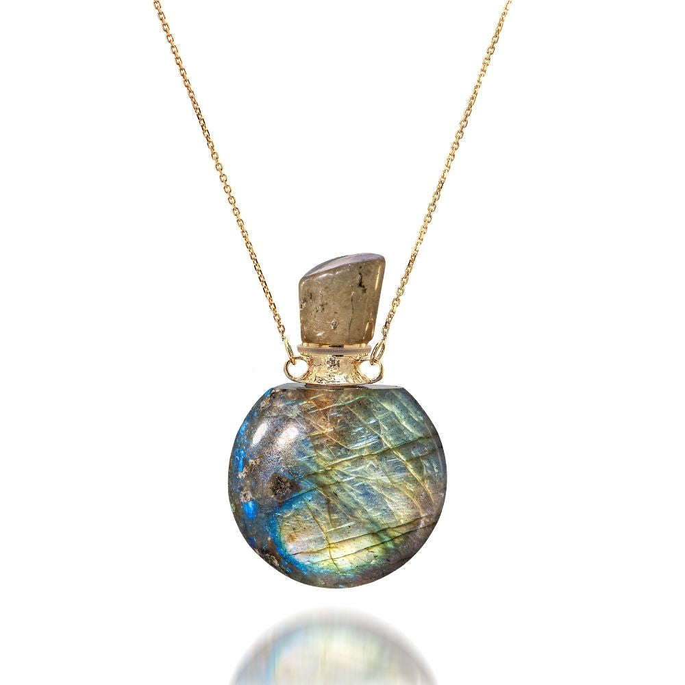 Potion bottle - Labradorite rain drop size - 14K GOLD - Danielle Gerber Freedom Jewelry