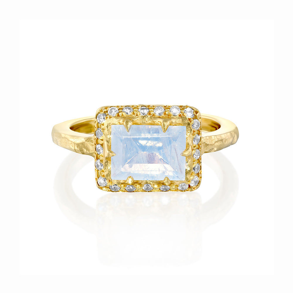 Mystic Rectangle Eden Ring - Moonstone Pave - Danielle Gerber Freedom Jewelry