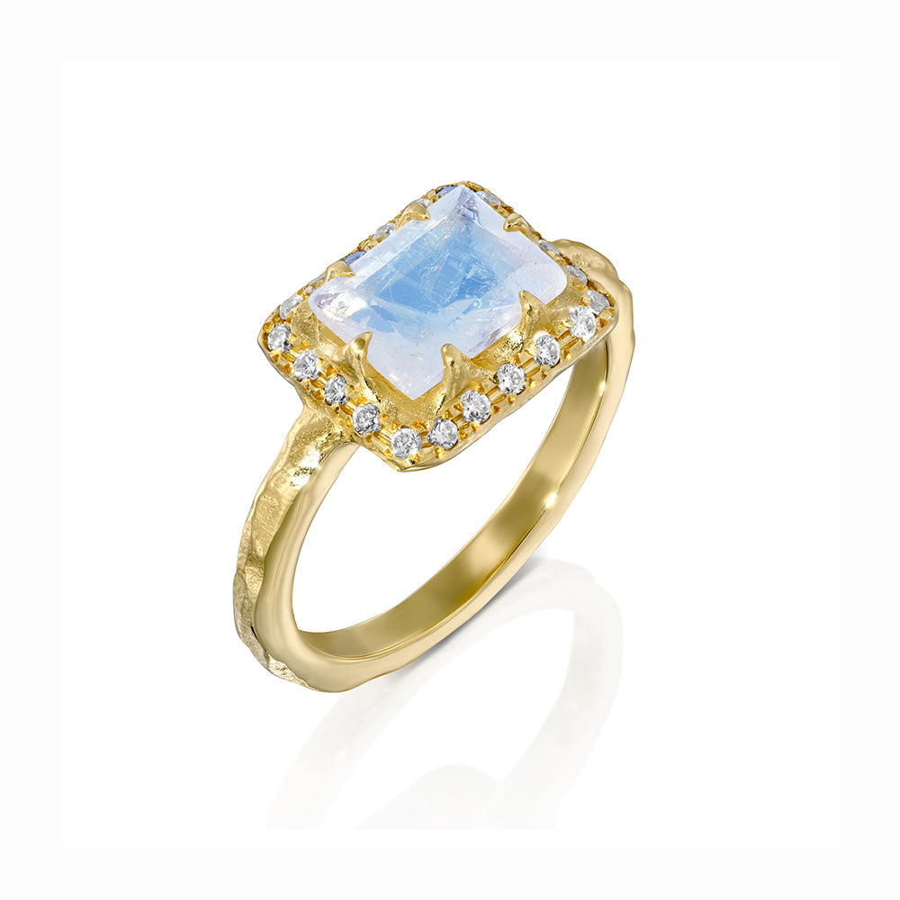 Mystic Rectangle Eden Ring - Moonstone Pave - Danielle Gerber Freedom Jewelry