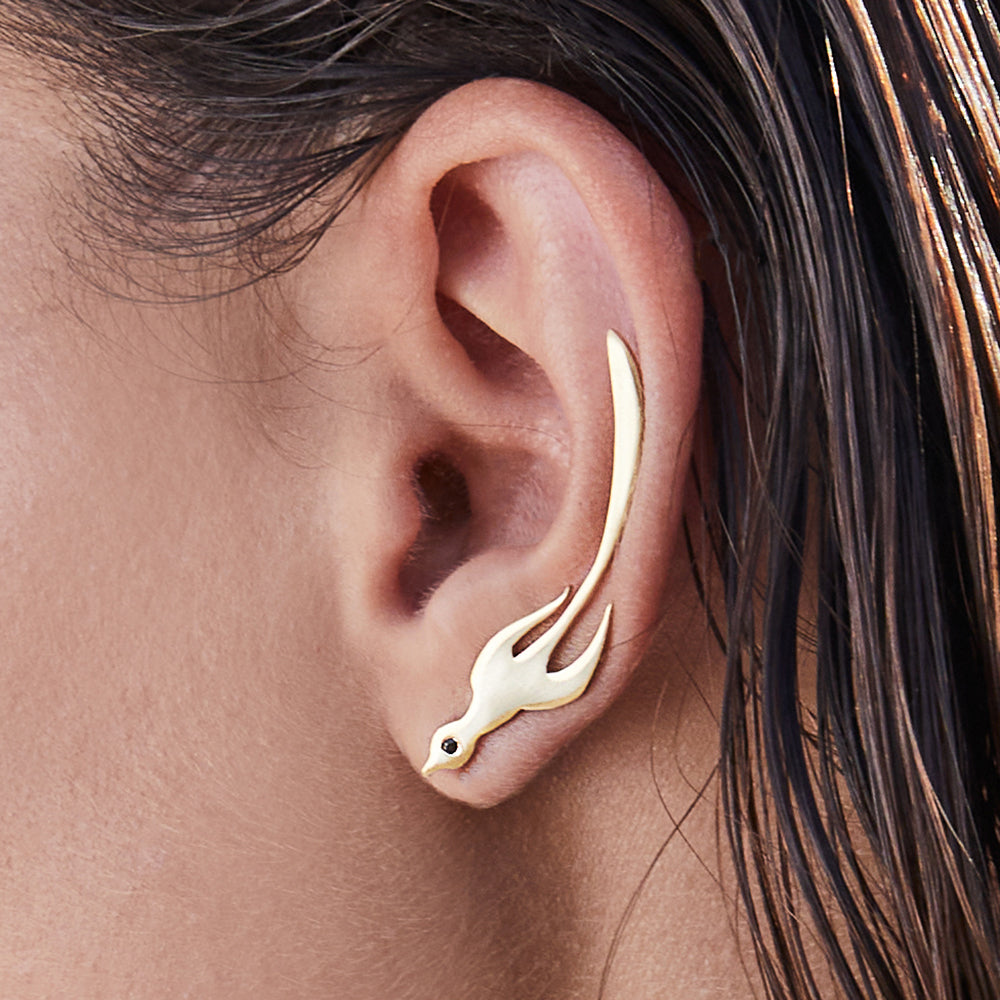 Phoenix ear climber earrings deals in vintage gold