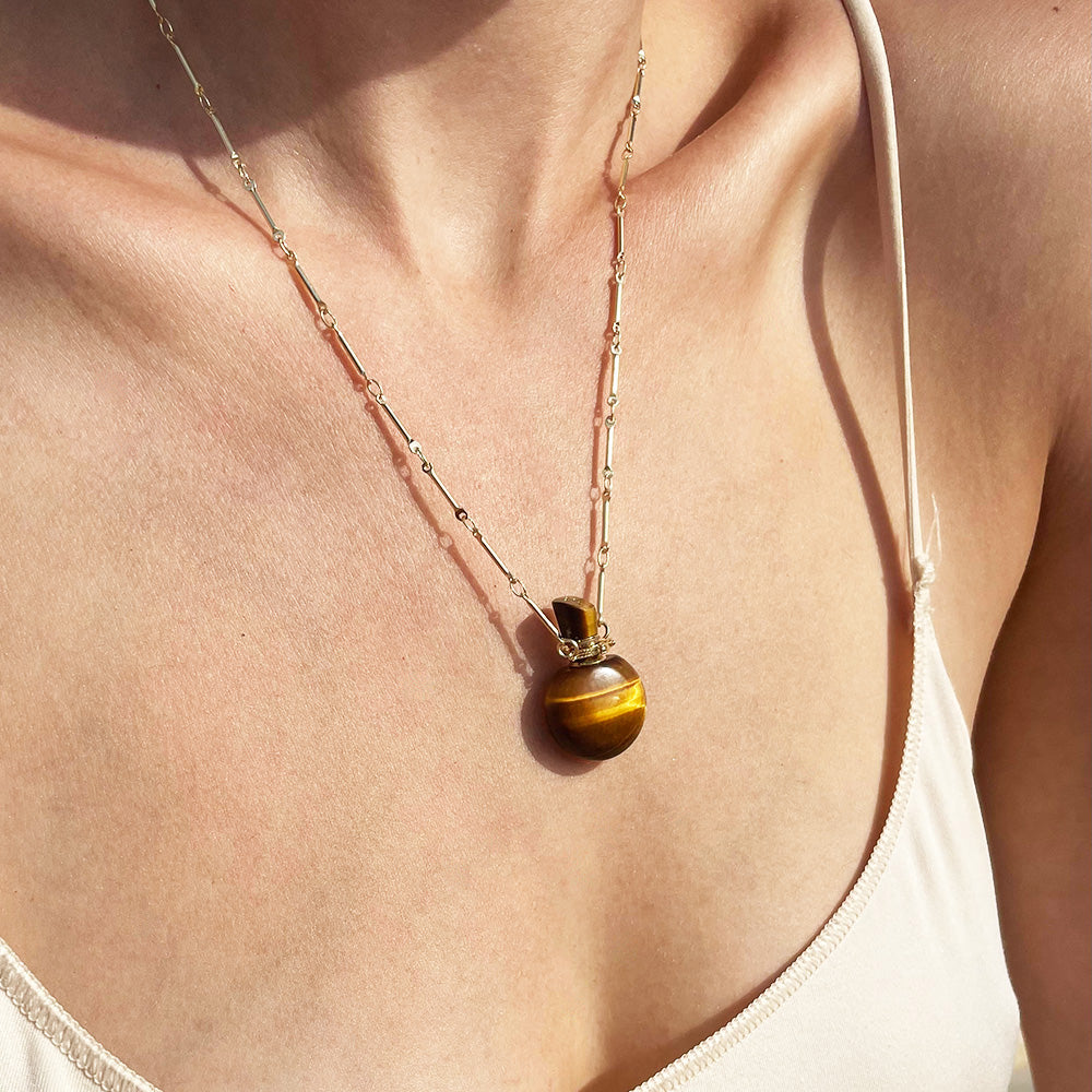 Potion in a bottle - Tiger's Eye Raindrop - Danielle Gerber Freedom Jewelry