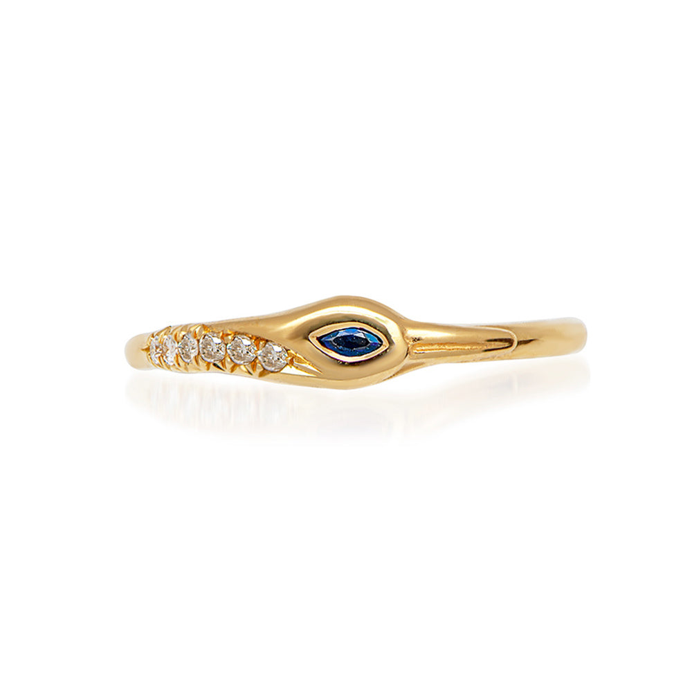 Petite Crane Ring - Sapphire & diamonds - Danielle Gerber Freedom Jewelry