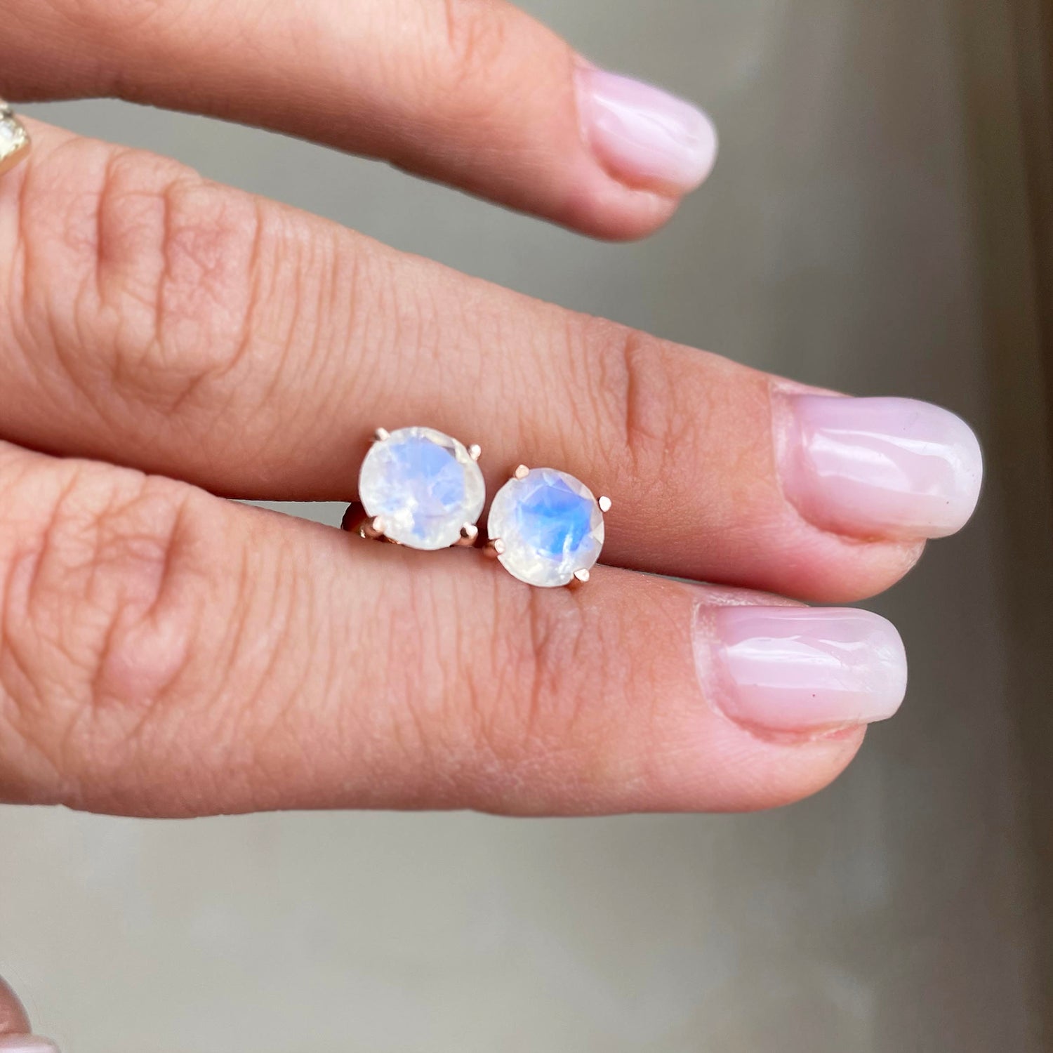 Medium Moonstone studs - Danielle Gerber Freedom Jewelry