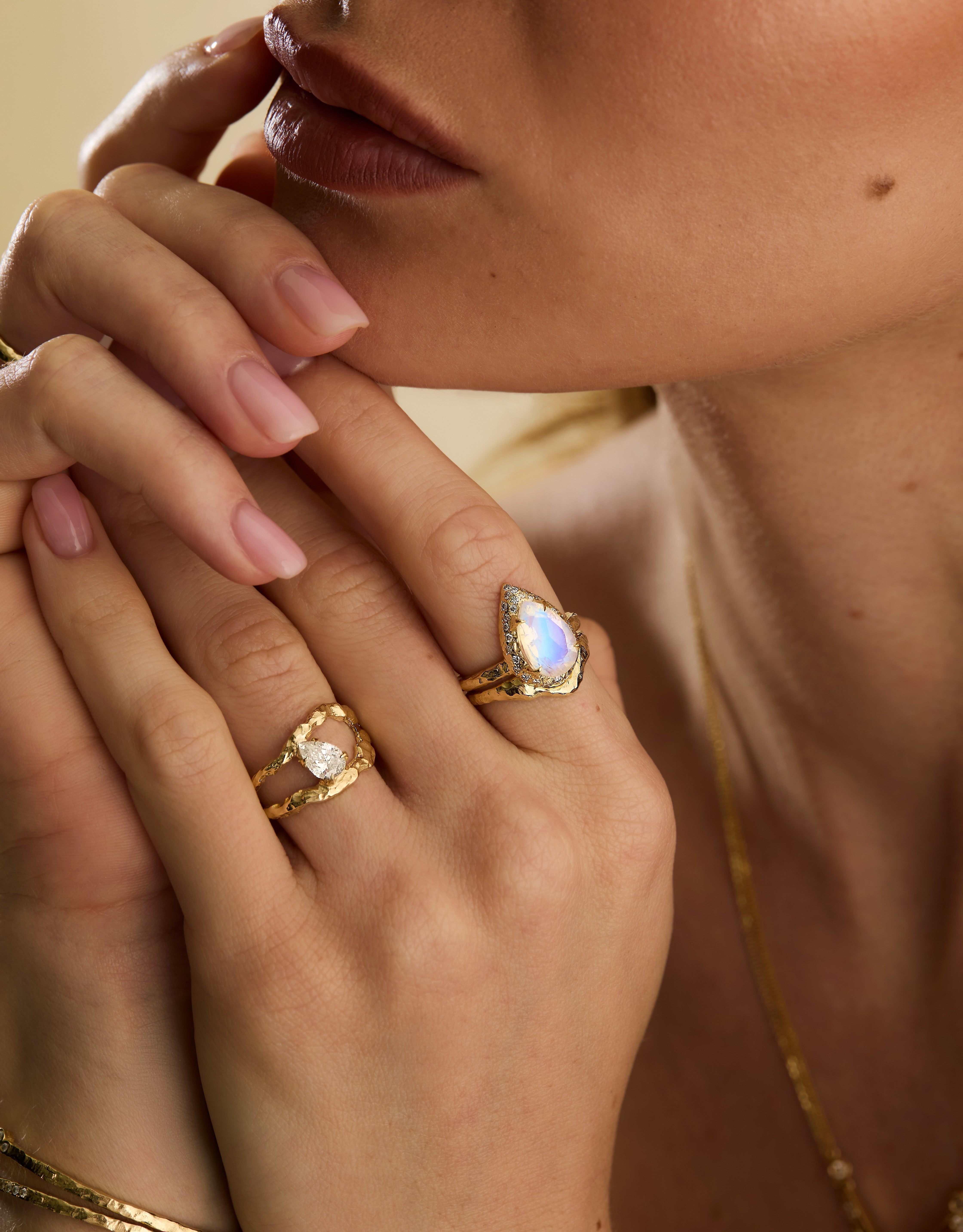 Handcrafted fine jewelry, made of 14k gold, gemstones and diamonds.