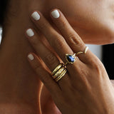 Gold Eden Ring - Labradorite