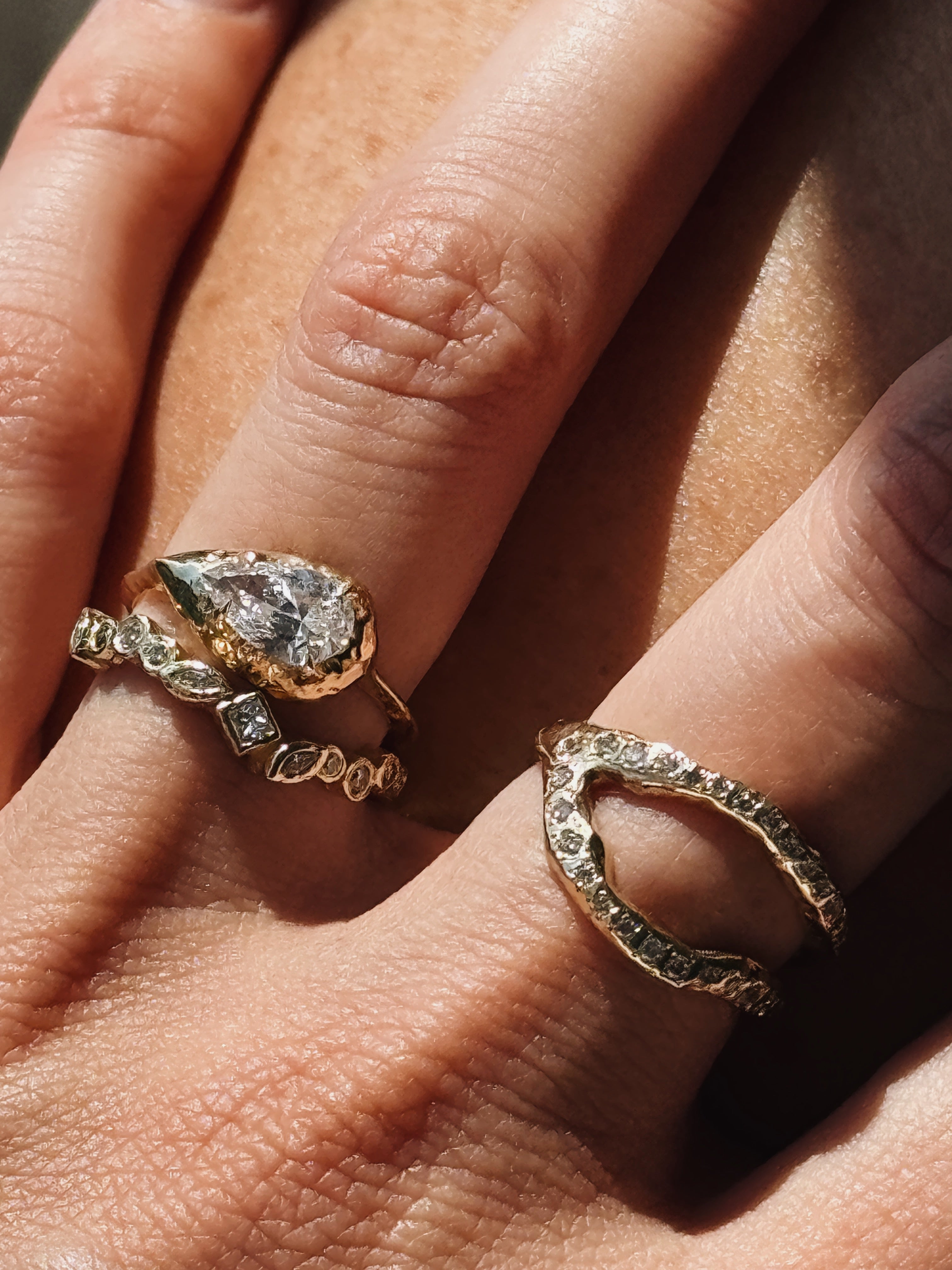East-West Pear-cut Engagement Ring