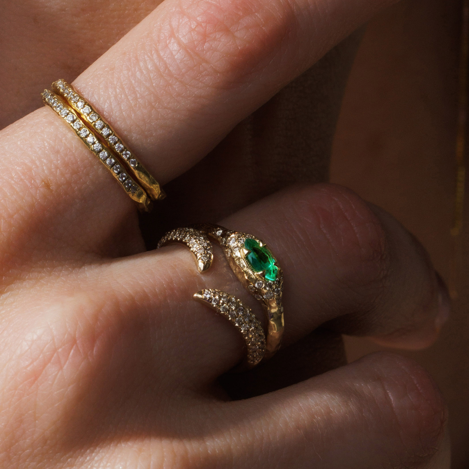 Mystic eden marquise &amp; diamonds Ring- Emerald