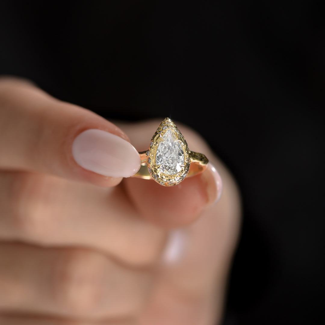 Rosa Pear Cut Diamond Engagement Ring