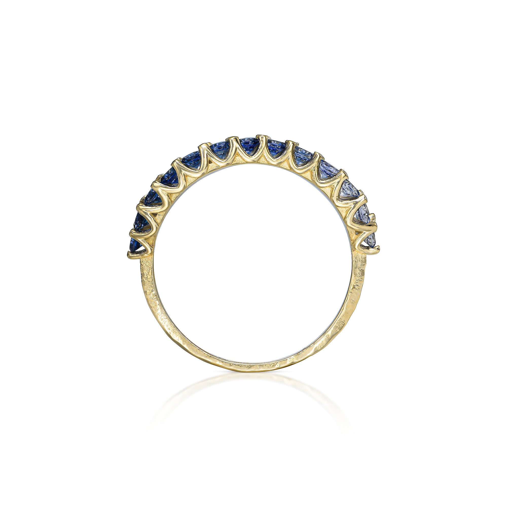 Adama Ombré Blue Sapphire Infinity Open Split Band Ring in 14K Gold