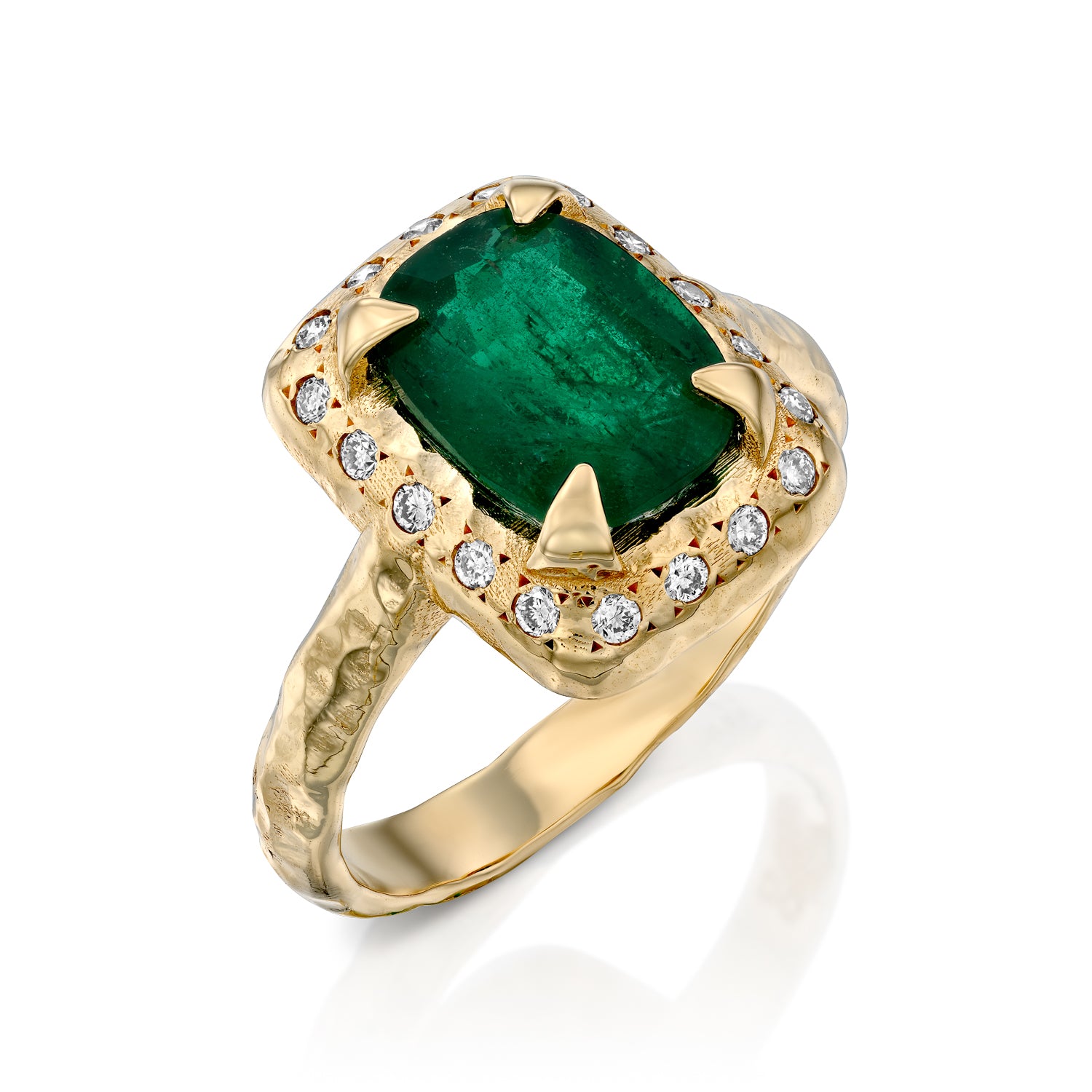 Cushion Ring- Emerald