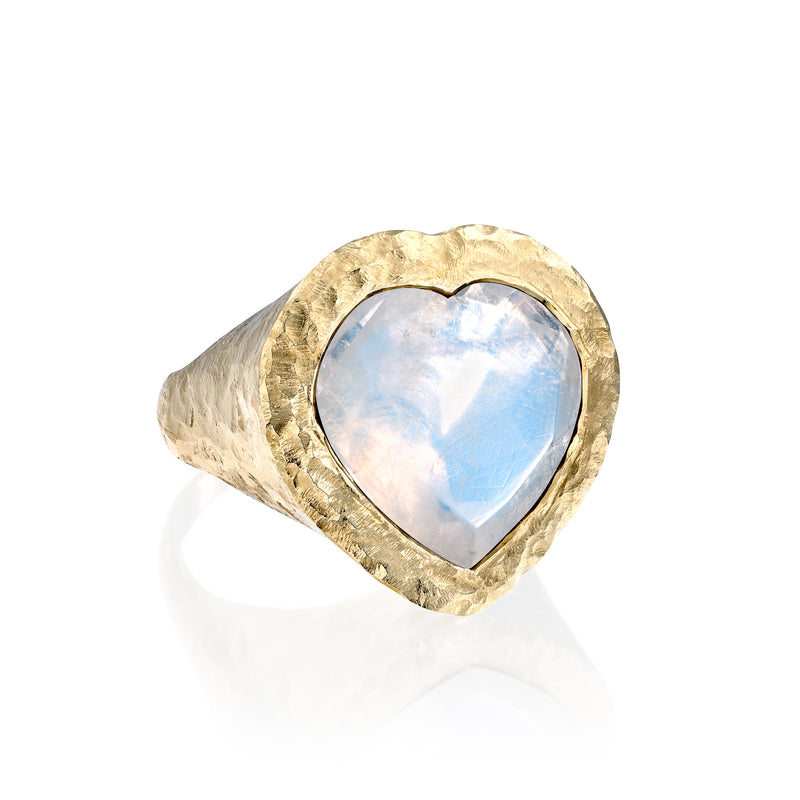 Heart signet ring - Moonstone - Danielle Gerber Freedom Jewelry