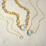 Baby Inanna Necklace - Moonstone & Diamonds - Danielle Gerber Freedom Jewelry