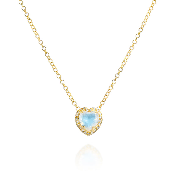 Baby Inanna Necklace - Moonstone & Diamonds