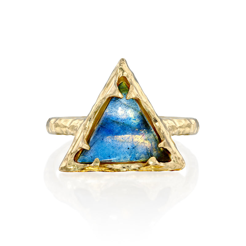 Hecate Triangle Ring - Blue Labradorite - Danielle Gerber Freedom Jewelry