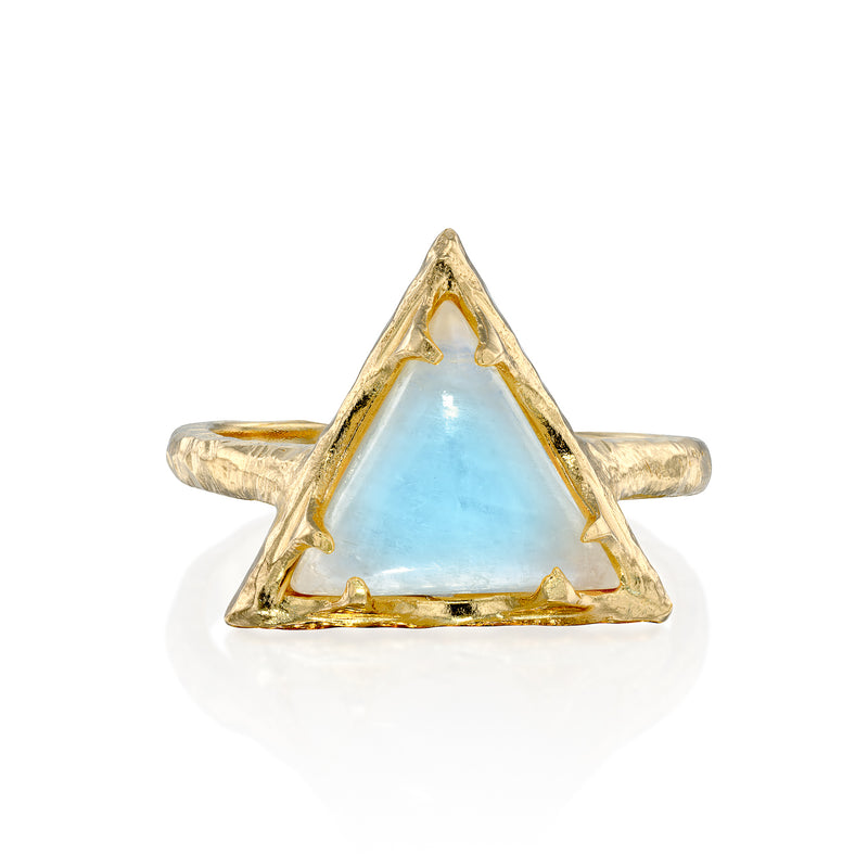 Hecate Triangle Ring - Moonstone - Danielle Gerber Freedom Jewelry