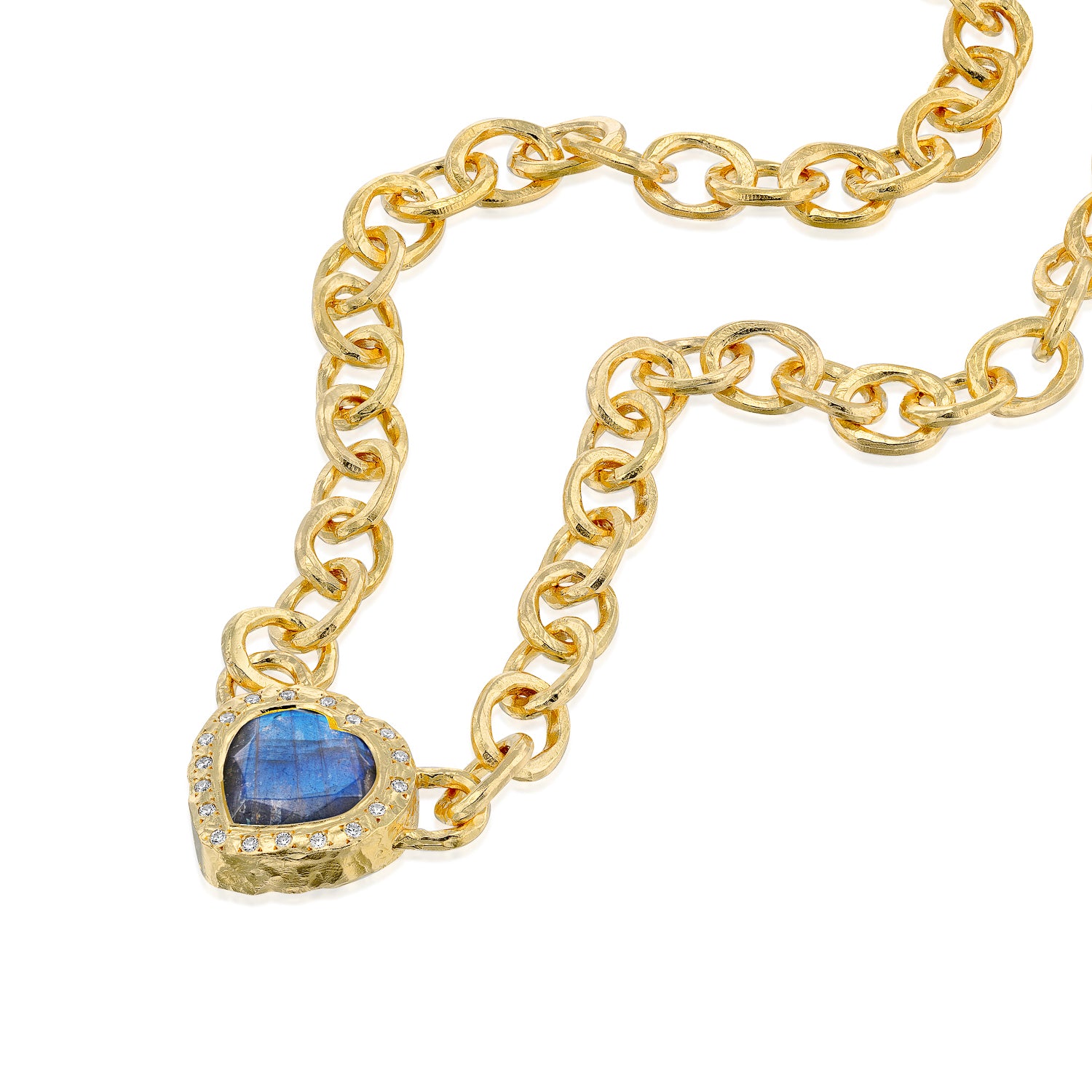 Inanna Links Necklace - Labradorite &amp; Diamonds - Danielle Gerber Freedom Jewelry