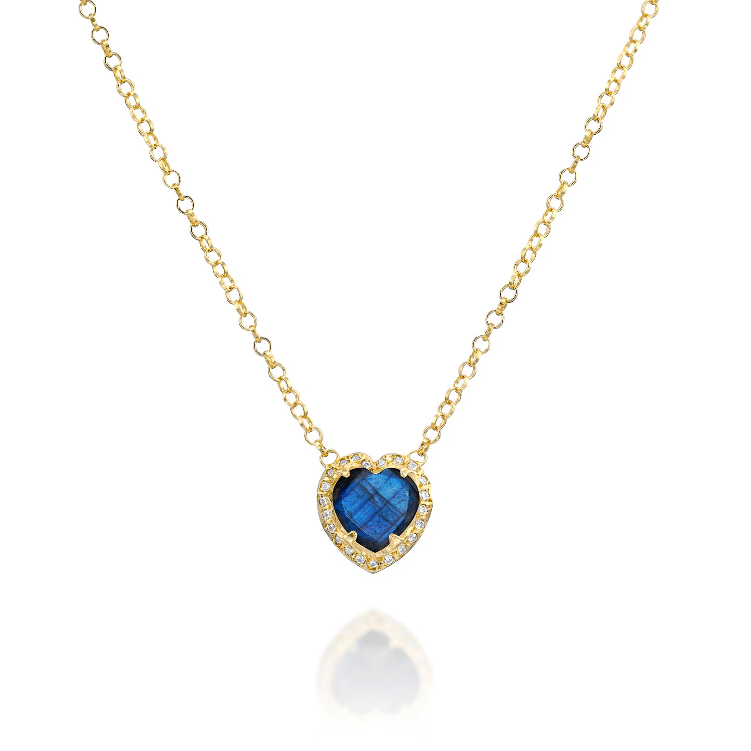 Baby Inanna Necklace - Labradorite &amp; Diamonds - Danielle Gerber Freedom Jewelry