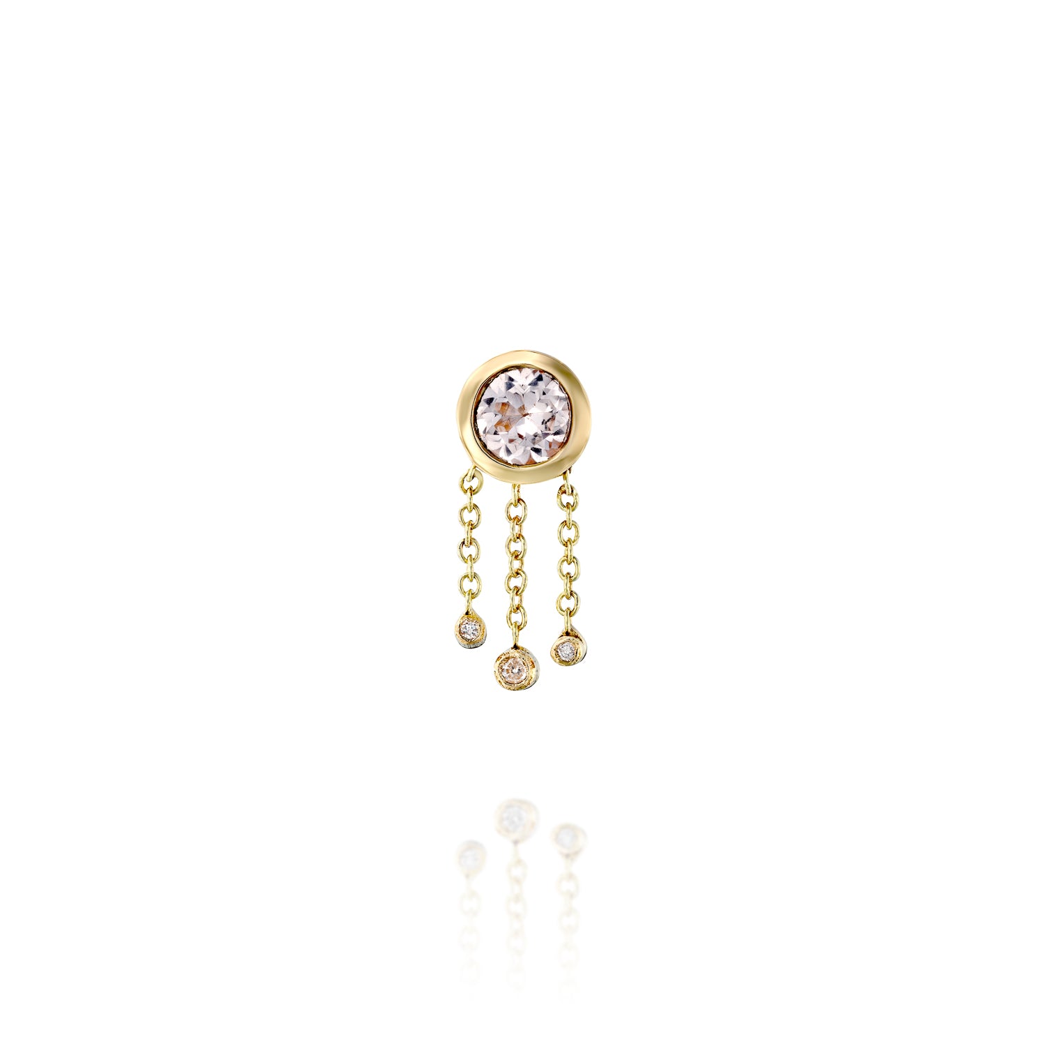 Bhagsu Earring & Morganite  - one of a kind