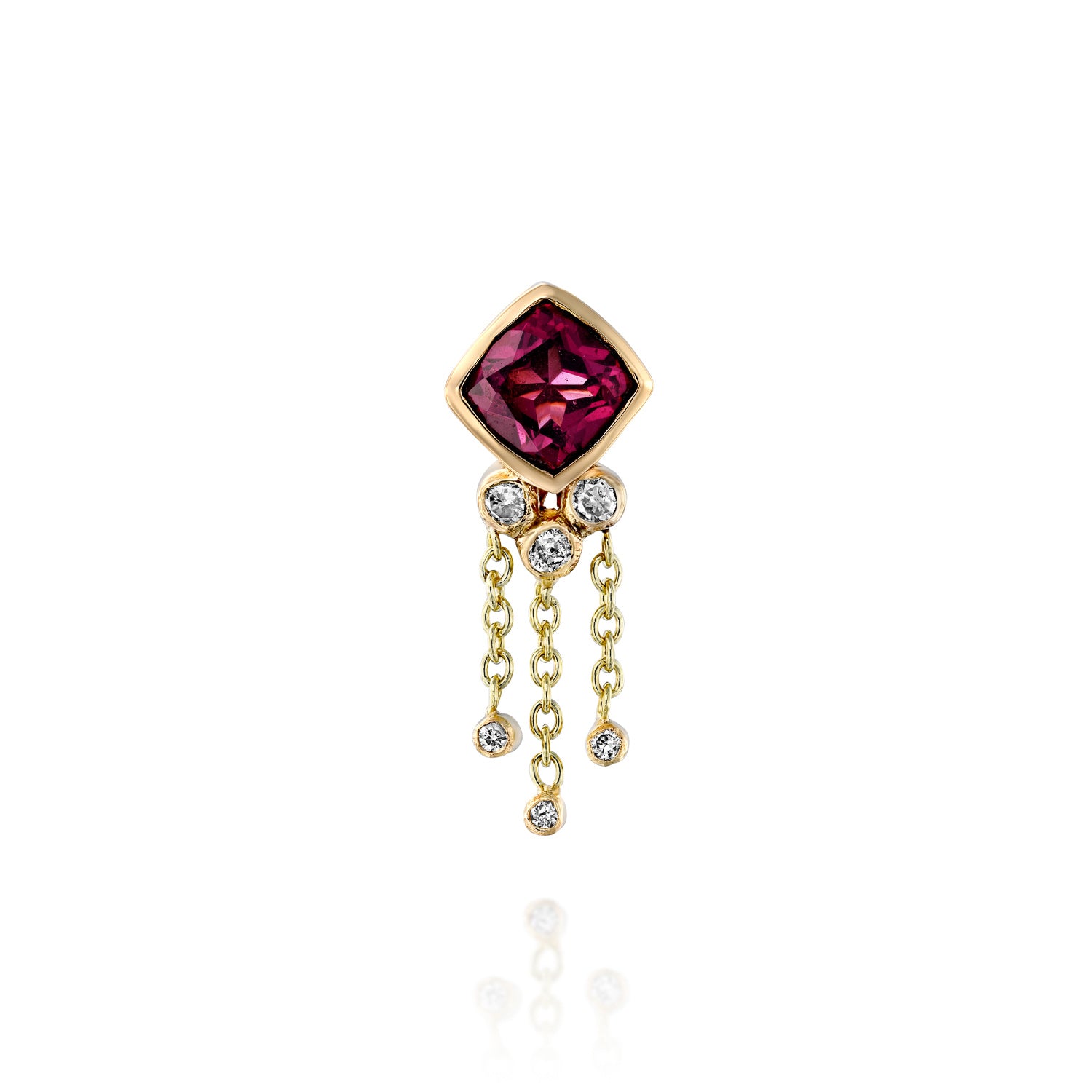 Dharamkot Earring &amp; Rhodolite - one of a kind - Danielle Gerber Freedom Jewelry