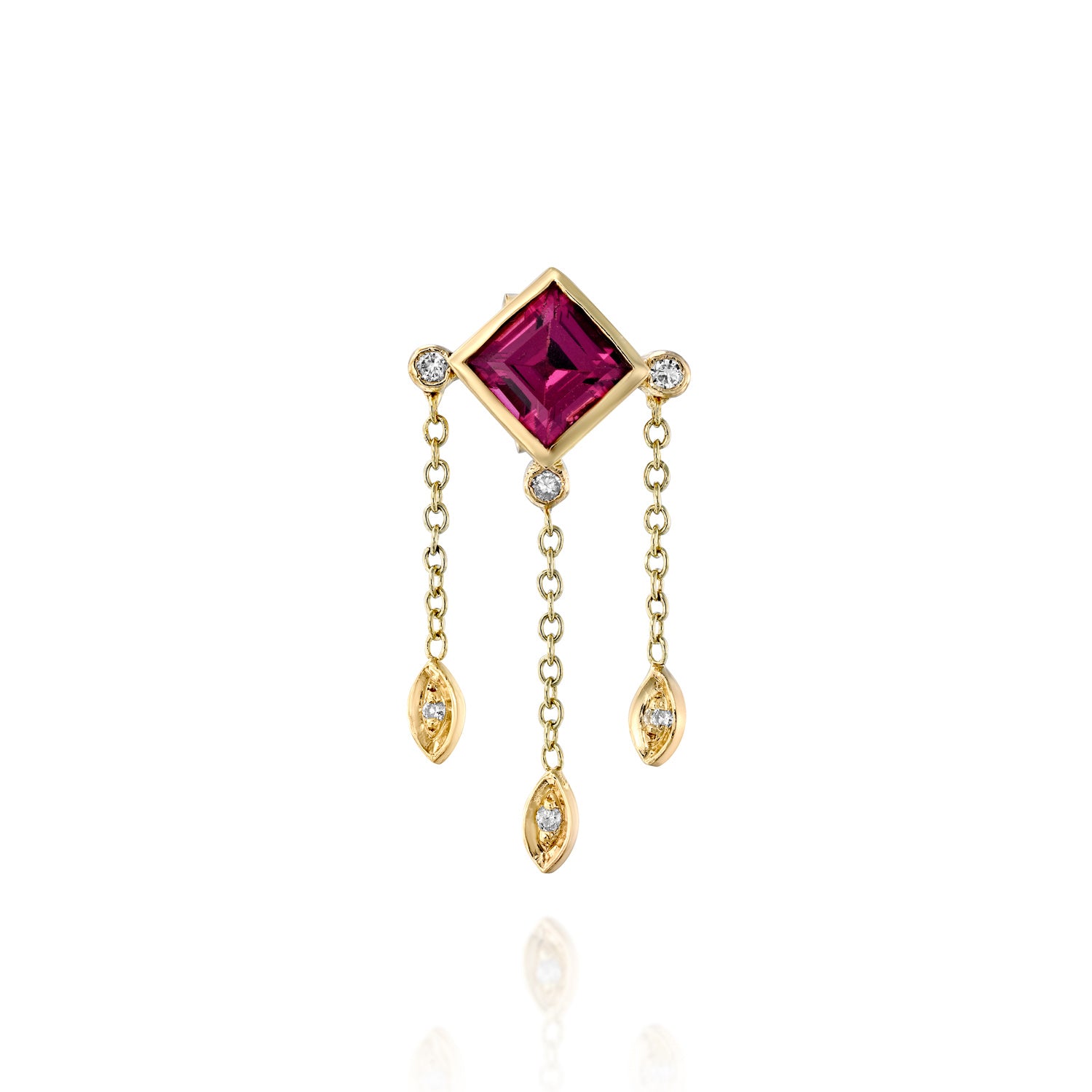 Dharamsala Earring & Pink Tourmaline  - one of a kind - Danielle Gerber Freedom Jewelry