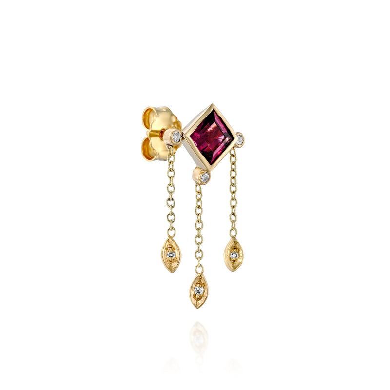 Dharamsala Earring & Pink Tourmaline  - one of a kind - Danielle Gerber Freedom Jewelry