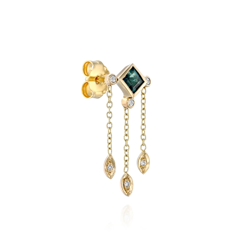 Dharamsala Earring & Lagoon Tourmaline  - one of a kind - Danielle Gerber Freedom Jewelry