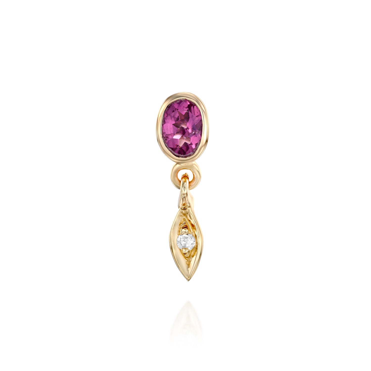 Shakti Earring &amp; Pink Tourmaline  - one of a kind - Danielle Gerber Freedom Jewelry