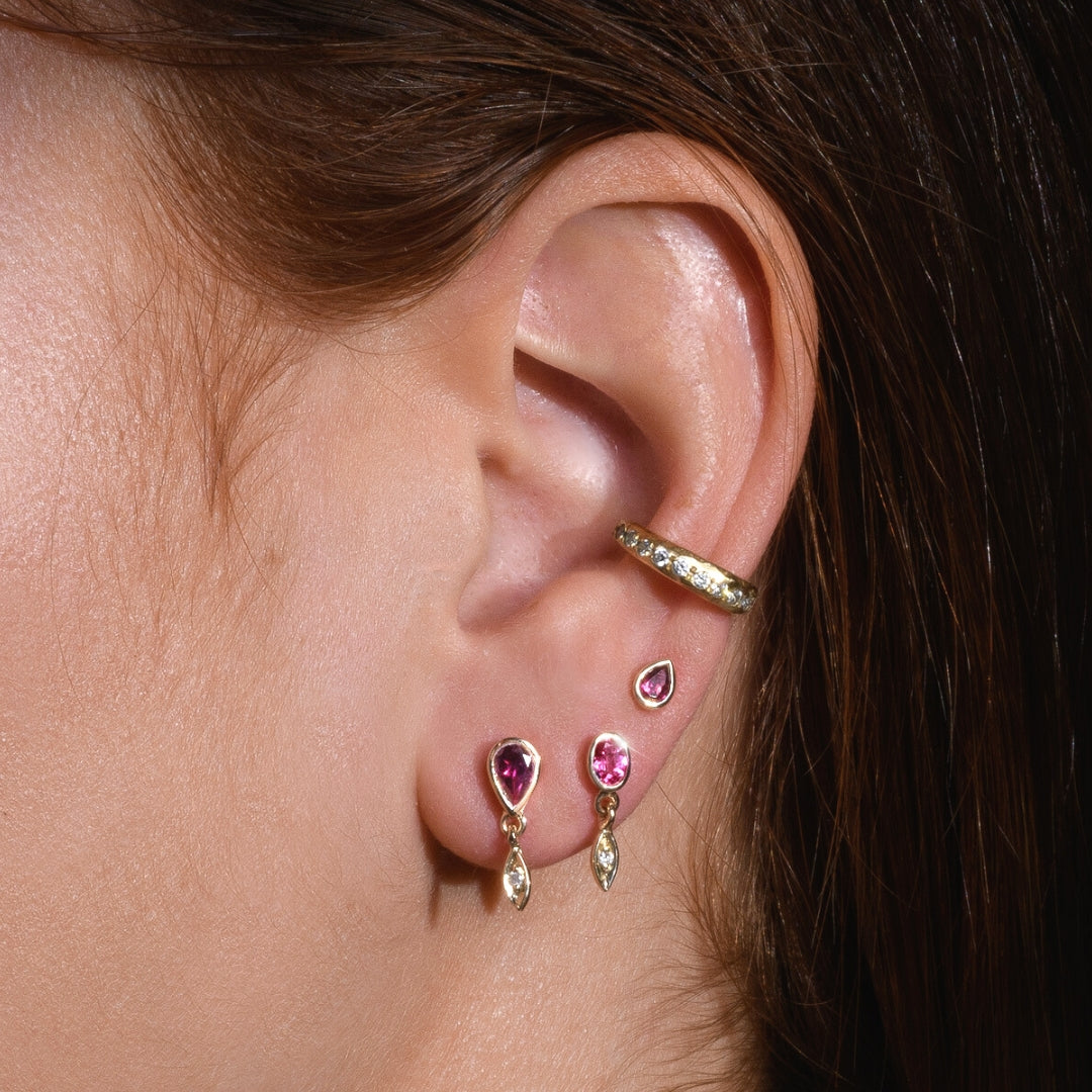 Parvati Earring &amp; Pink Tourmaline  - one of a kind - Danielle Gerber Freedom Jewelry