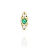 Third eye Marquise stud - emerald