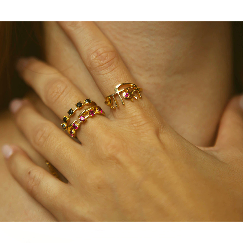 Sanskrit Shakti Ring - Gold - Danielle Gerber Freedom Jewelry