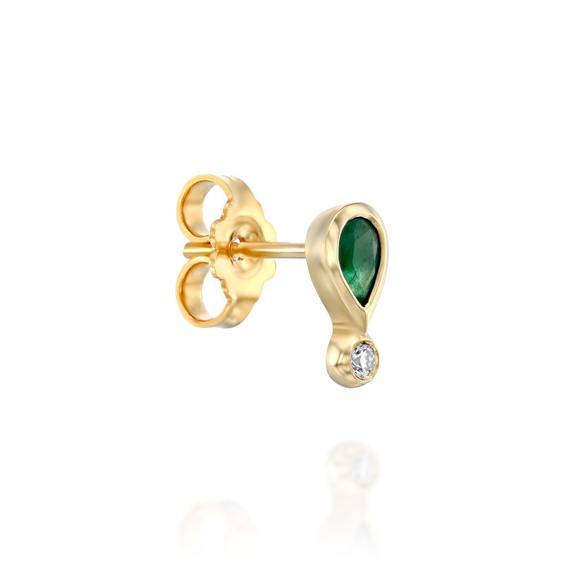 Jolene earring - Emerald & diamond