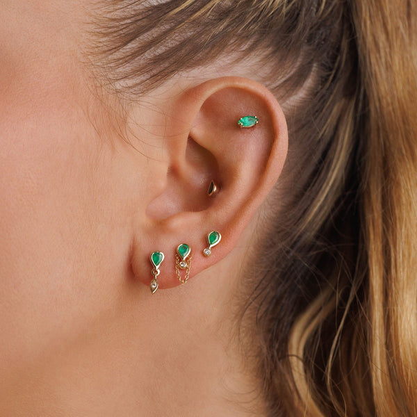 Jolene earring - Emerald & diamond