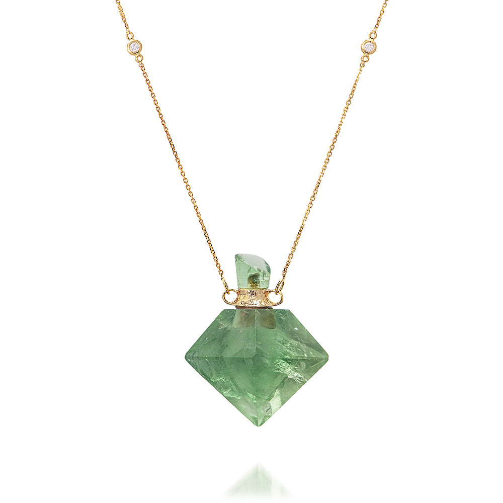 potion in a bottle - green fluorite octagon - 14K GOLD - Danielle Gerber Freedom Jewelry