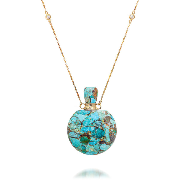 Potion bottle Turquoise medium - 14K GOLD - Danielle Gerber Freedom Jewelry