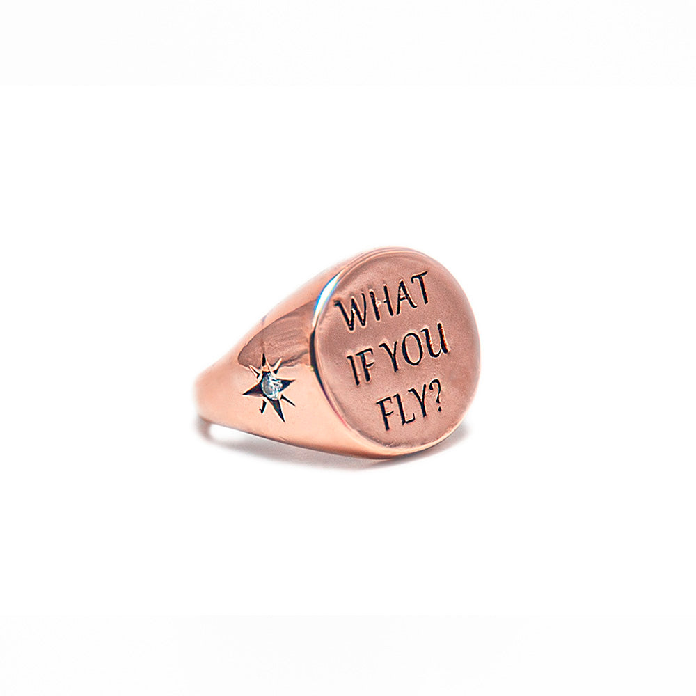 &quot;what if you fly?&quot; 14K Gold Ring - Danielle Gerber Freedom Jewelry