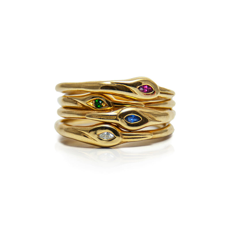 Stacked Petite Crane Rings - 14K Gold - Danielle Gerber Freedom Jewelry