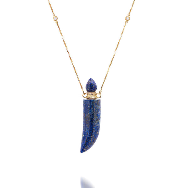 potion bottle - Lapis Horn - 14K gold - Danielle Gerber Freedom Jewelry